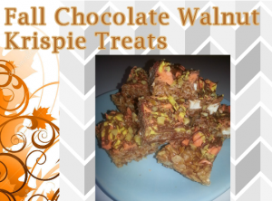 Fall Chocolate Walnut Krispie Treats
