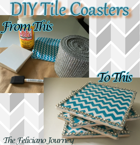 Diy Bling Fabric Tile Coasters