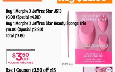 Ulta Morphe Jeffree Star Brush & Sponge Trio for $14.10 (reg $22.00)