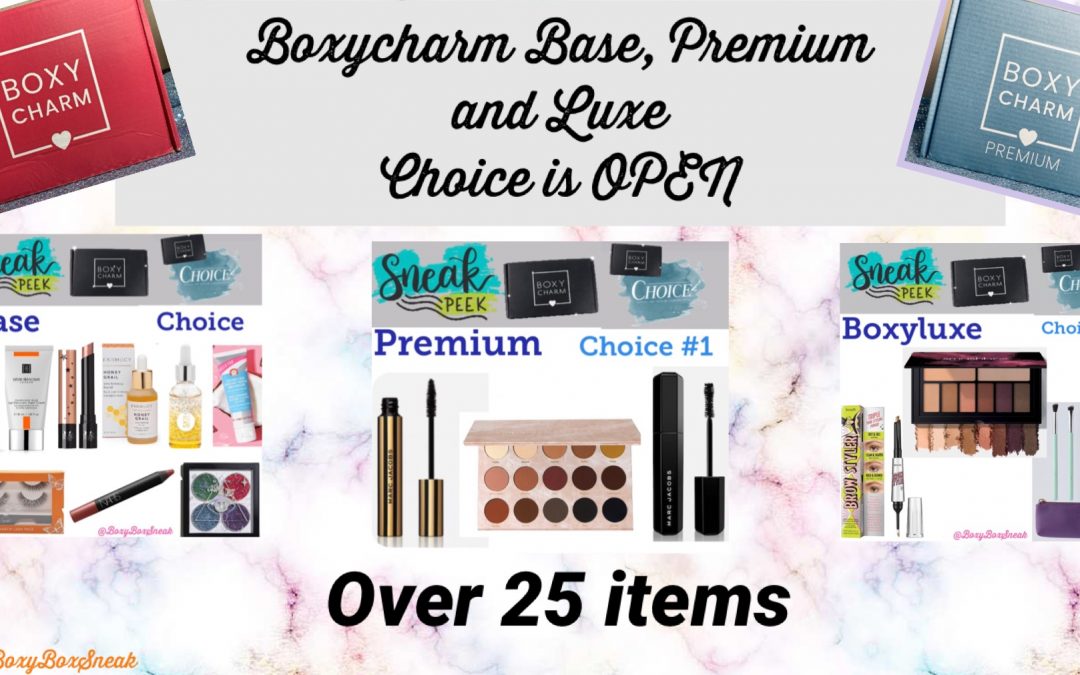 Boxycharm Base, Premium & Boxyluxe June 2021 Choices NOW OPEN